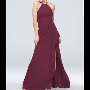 Bridesmaid Dress David's Bridal F20014 Wine Size 6
